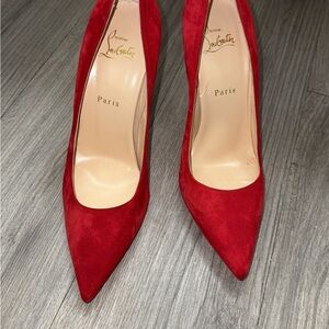 Christian Louboutin Red Suede Heels